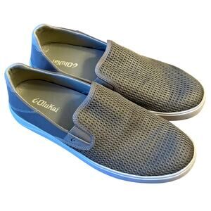 OluKai Boat Shoes Lae'ahi Beach Casual Slip On Mesh Clay Green Men's Size 11